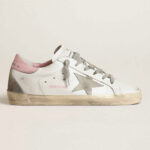 Golden Goose Super-Star with gray suede star and pink leather heel tab(Women's)