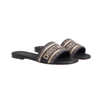 Dway Slide Deep Blue Embroidered Cotton - Image 2