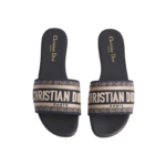 Dway Slide Deep Blue Embroidered Cotton - Image 3