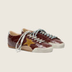 Golden Goose True-Star in burgundy naplak with suede star and silver nappa heel tab (Women's) - Image 2