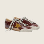 Golden Goose True-Star in burgundy naplak with suede star and silver nappa heel tab (Women's) - Image 3