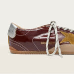 Golden Goose True-Star in burgundy naplak with suede star and silver nappa heel tab (Women's) - Image 6