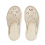 Gucci Platform Perforated G Sandal 'White Rubber' - Image 3