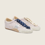 Golden Goos True-Star in pastel pink suede with silver star and heel tab(Women's) - Image 2