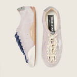Golden Goos True-Star in pastel pink suede with silver star and heel tab(Women's) - Image 3