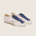 Golden Goos True-Star in pastel pink suede with silver star and heel tab(Women's) - Image 4