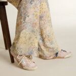 Golden Goos True-Star in pastel pink suede with silver star and heel tab(Women's) - Image 8