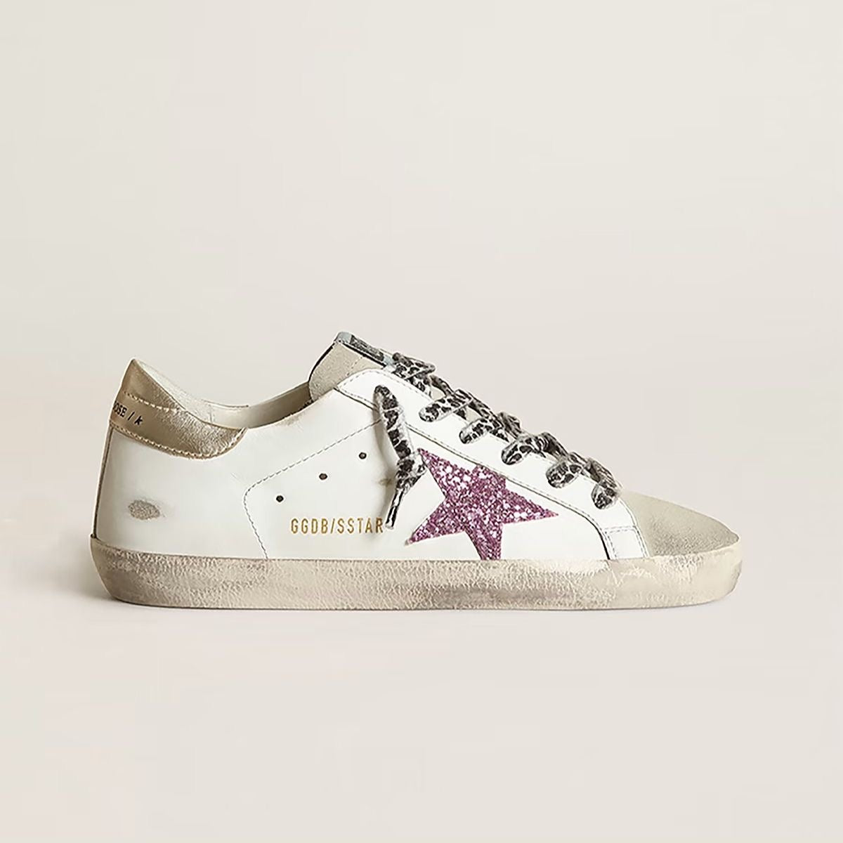 41396-IMG-9652 Golden Goose Super-Star with glitter and gold heels tap(Women's) - Image 1