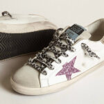Golden Goose Super-Star with glitter and gold heels tap(Women's) - Image 2
