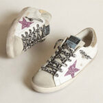 Golden Goose Super-Star with glitter and gold heels tap(Women's) - Image 3