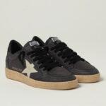 Golden Goose Ball Star in glitter with leather star and metallic leather heel tab Dark Grey Sand(Men) - Image 2