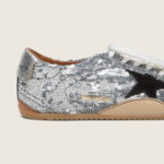 Golden Goose True-Star in silver sequins with black star and silver leather heel tab(Women's) - Image 4