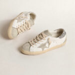 Golden Goose Super-Star with gray star and silver glitter heel tab(Women's) - Image 2