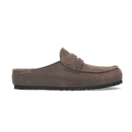 Birkenstock Naples Wrapped suede leather loafers in a brown color. 