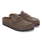 Birkenstock Naples Wrapped suede leather loafers in a brown color.  - Image 3