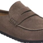 Birkenstock Naples Wrapped suede leather loafers in a brown color.  - Image 4