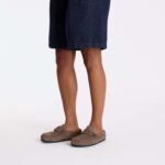 Birkenstock Naples Wrapped suede leather loafers in a brown color.  - Image 8