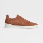 ZEGNA TOBACCO SUEDE TRIPLE STITCH™ SNEAKERS