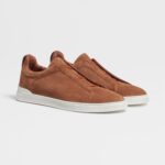 ZEGNA TOBACCO SUEDE TRIPLE STITCH™ SNEAKERS - Image 2