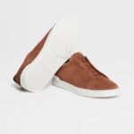 ZEGNA TOBACCO SUEDE TRIPLE STITCH™ SNEAKERS - Image 4