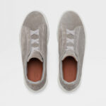 ZEGNA GREY MÉLANGE SUEDE TRIPLE STITCH™ SNEAKERS - Image 3