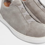 ZEGNA GREY MÉLANGE SUEDE TRIPLE STITCH™ SNEAKERS - Image 4