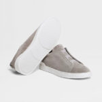 ZEGNA GREY MÉLANGE SUEDE TRIPLE STITCH™ SNEAKERS - Image 5