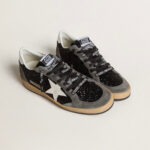 Golden Goose Ball Star in glitter with leather star and metallic leather heel tab(Women's) - Image 2