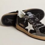 Golden Goose Ball Star in glitter with leather star and metallic leather heel tab(Women's) - Image 3