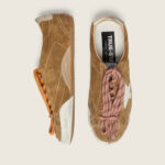 Golden Goose True-Star in tobacco-colored suede with white star and platinum heel tab(Women's) - Image 3