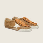 Golden Goose True-Star in tobacco-colored suede with white star and platinum heel tab(Women's) - Image 5