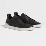 Zegna Triple Stitch leather sneakers BLACK SECONDSKIN TRIPLE STITCH - Image 2