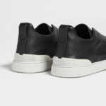 Zegna Triple Stitch leather sneakers BLACK SECONDSKIN TRIPLE STITCH - Image 4
