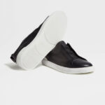 Zegna Triple Stitch leather sneakers BLACK SECONDSKIN TRIPLE STITCH - Image 5