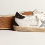 Golden Goose Super-Star with silver star and brown glitter heel tab(Women's) - Image 3