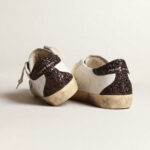 Golden Goose Super-Star with silver star and brown glitter heel tab(Women's) - Image 4