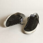 Golden Goose Super-Star in black nappa with black star and glitter heel tab(Women's) - Image 2