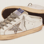 Golden Goose Super-Star Sabot with a platinum glitter star and suede tongue(Women's) - Image 3