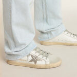 Golden Goose Super-Star Sabot with a platinum glitter star and suede tongue(Women's) - Image 5