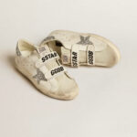 Golden Goose Super-Star Old School with silver glitter star and ice-gray suede tongue(Women's) - Image 2
