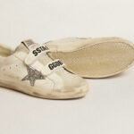 Golden Goose Super-Star Old School with silver glitter star and ice-gray suede tongue(Women's) - Image 3