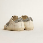Golden Goose Super-Star Old School with silver glitter star and ice-gray suede tongue(Women's) - Image 4