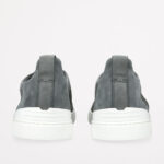 ZEGNA GREY CROCODILE LEATHER TRIPLE STITCH SECONDSKIN SNEAKERS - Image 3