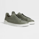 ZEGNA LIGHT ARMY GREEN TRIPLE STITCH™ SECONDSKIN SNEAKERS - Image 2