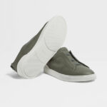 ZEGNA LIGHT ARMY GREEN TRIPLE STITCH™ SECONDSKIN SNEAKERS - Image 4