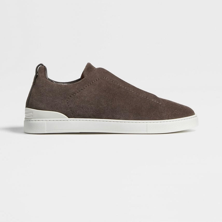 43105-FB6BB4AD-9F24-4886-A6A9-239DD42940B6 ZEGNA BROWN SUEDE TRIPLE STITCH™ SNEAKERS - Image 1
