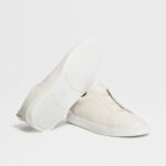 ZEGNA WHITE DEERSKIN TRIPLE STITCH™ SNEAKERS White - Image 4