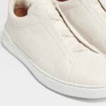 ZEGNA WHITE DEERSKIN TRIPLE STITCH™ SNEAKERS White - Image 5