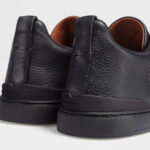 ZEGNA BLACK DEERSKIN TRIPLE STITCH™ SNEAKERS Black - Image 5