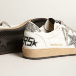 Golden Goose Ball Star in nappa with white star and glitter heel tab(Women's) - Image 3